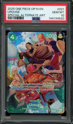 One Piece TCG OP10 EN #021 Urouge Special Alternate Art SP PSA 10 - Image 1