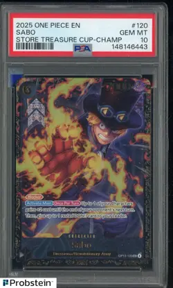 2025 One Piece EN Store Treasure Cup Champ #120 Sabo PSA 10 GEM MINT - Image 1