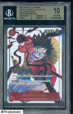 2025 One Piece Promos ST01012 Monkey D Luffy 3rd Anniversary Winner Prize BGS 10 - Image 1