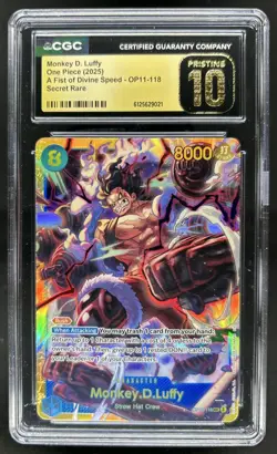 2025 One Piece Monkey.D.Luffy Secret Rare #OP11-118 CGC 10 - Image 1