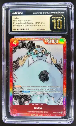 2023 ONE PIECE JINBE PROMO FILM RED OP01-014 CGC 10 PRISTINE A PT - Image 1