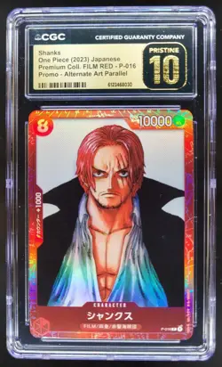 2023 ONE PIECE JP SHANKS PROMO FILM RED ALT ART P-016 CGC 10 PRISTINE A PT - Image 1
