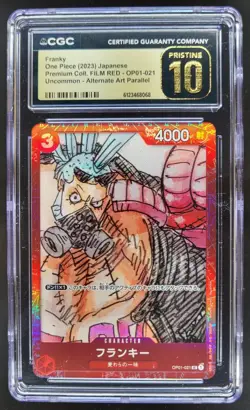 2023 ONE PIECE JP FRANKY FILM RED ALT ART OP01-021 CGC 10 PRISTINE B PT - Image 1