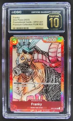 2023 ONE PIECE FRANKY PROMO FILM RED OP01-021 CGC 10 PRISTINE B PT - Image 1