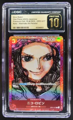 2023 ONE PIECE NICO ROBIN RARE ALT ART FILM RED OP01-017 CGC 10 PRISTINE A PT - Image 1