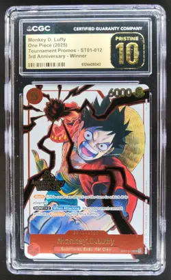 2025 ONE PIECE MONKEY D. LUFFY PROMO 3RD ANNIV ST01-012 CGC 10 PRISTINE B PT - Image 1