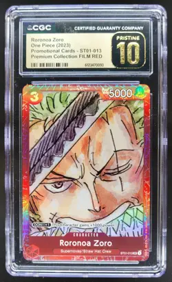 2023 ONE PIECE RORONOA ZORO PROMO FILM RED ST01-013 CGC 10 PRISTINE A PT - Image 1