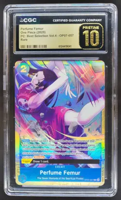 2025 ONE PIECE PERFUME FEMUR RARE ALT ART OP07-057 CGC 10 PRISTINE B PT - Image 1