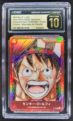 2022 ONE PIECE MONKEY D. LUFFY JP FILM RED ALT ART P-022 CGC 10 PRISTINE A PT - Image 1