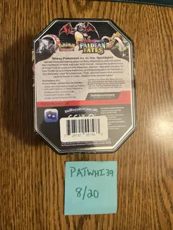 Pokemon Paldean Fates Great Tusk Ex Tin SEALED IN HAND READY FOR SHIPPING - Image 2