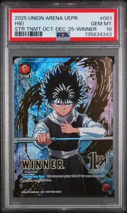 2025 Union Arena Card Game Winner Card Hiei 081 Foil English PSA 10 - Image 1