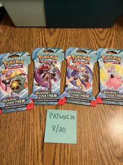 Pokemon Journey Together Sleeved Booster Pack Art Set 4 Packs NEW IN HAND - Image 1