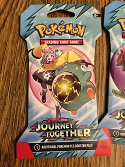 Pokemon Journey Together Sleeved Booster Pack Art Set 4 Packs NEW IN HAND - Image 2