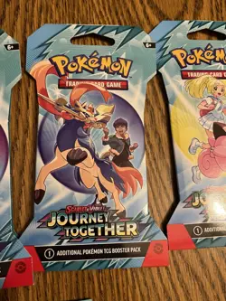 Pokemon Journey Together Sleeved Booster Pack Art Set 4 Packs NEW IN HAND - Image 4