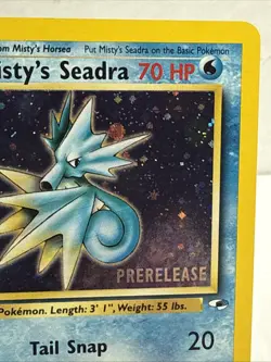 Prerelease Misty's Seadra 9/132 Gym Heroes Holo Rare Vintage Pokemon Card - NM - Image 3