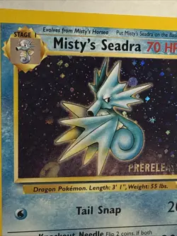 Prerelease Misty's Seadra 9/132 Gym Heroes Holo Rare Vintage Pokemon Card - NM - Image 5