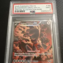 2025 POKEMON PRE SPECIAL ILLUSTRATION RARE #168 BLOODMOON URSALUNA EX PSA 9 - Image 3