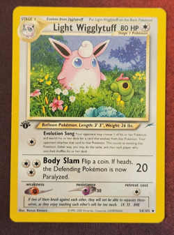 Pokemon Card - Light Wigglytuff Neo Destiny 54/105 Uncommon 1st Edition - Image 1
