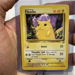 Pikachu 87/130 Base Set 2 Common Pokemon Card TCG Vintage Card Never Played NM - Image 1