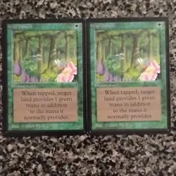 Magic The Gathering Beta Wild Growth x2 Enchantment Land Green Mark Poole - Image 1