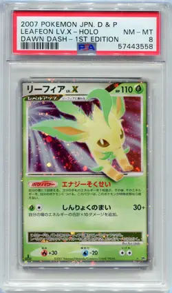 PSA 8 Leafeon LV.X 1st Edition Dawn Dash Pokemon Japanese - Image 1