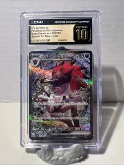 CGC PRISTINE 10 N's Zoroark ex SAR 242/193 MEGA Dream ex M2a Pokemon - Image 1