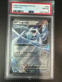 Pokemon 2025 Prismatic Evolutions LUGIA EX #082 PSA 8 RARE - Image 1