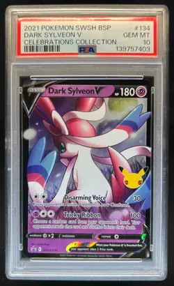 2019-2023 Pokemon SWSH Black Star Promos Dark Sylveon V #SWSH134 PSA 10 GEM MINT - Image 1