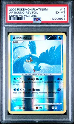 2009 POKEMON PLATINUM SUPREME VICTORS #16 ARTICUNO-REVERSE FOIL PSA 6 - Image 1