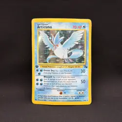 1999 First Edition Articuno 2/62 Pokemon Fossil Holo Damaged - Image 1