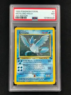 Pokemon 1999 Articuno 1st Holo Fossil 2/62 PSA 7 - Image 1