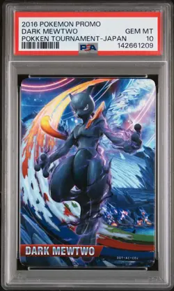 2016 POKEMON PROMO POKKEN TOURNAMENT JPN DARK MEWTWO PSA 10 - Image 1