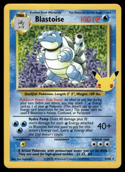 Blastoise Holo 2/102 Celebrations: Classic Collection Pokemon - Image 1