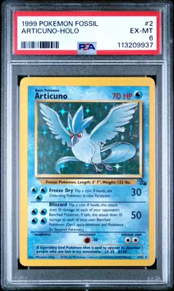 1999 POKEMON FOSSIL #2 ARTICUNO-HOLO PSA 6 - Image 1