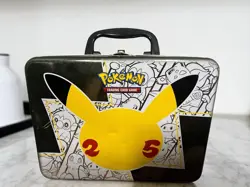 Celebrations Pokemon 25th Anniversary Collectors Chest Lunchbox Tin , Cards - Image 1