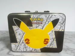 Celebrations Pokemon 25th Anniversary Collectors Chest Lunchbox Tin , Cards - Image 4
