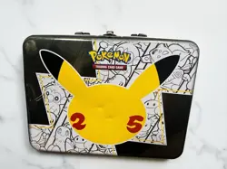 Celebrations Pokemon 25th Anniversary Collectors Chest Lunchbox Tin , Cards - Image 5