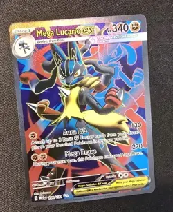 Pokemon Mega Lucario EX 160/132 Me01: Mega Evolution Holo Ultra Rare 340 HP - Image 1