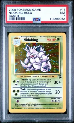 2000 POKEMON GAME BASE II #11 NIDOKING-HOLO PSA 7 - Image 1
