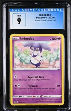 Pokemon Indeedee 2020 Rebel Clash 088/192 CGC 9 - Image 1