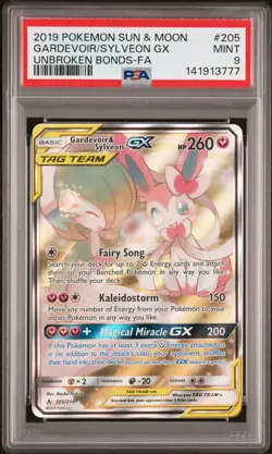 2019 POKEMON SUN & MOON UNBROKEN BONDS FULL ART/GARDEVOIR & SYLVEON GX PSA 9 - Image 1