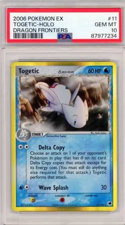 2006 Pokemon Togetic EX Dragon Frontiers Holo Rare #11 PSA 10 Gem Mint - Image 1