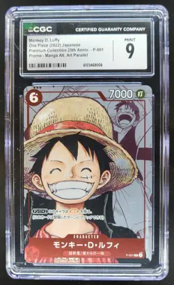 2022 ONE PIECE MONKEY D. LUFFY JP PROMO MANGA ALT ART P-001 CGC 9 A PT - Image 1