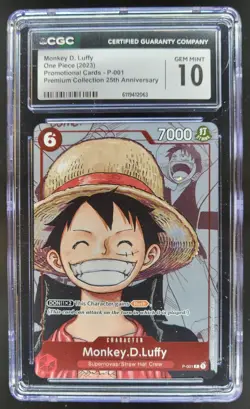 2023 ONE PIECE MONKEY D. LUFFY PROMO 25TH P-001 CGC 10 A PT - Image 1