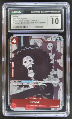 2022 ONE PIECE BROOK 25TH ANNIV OP01-022 CGC 10 B PT - Image 1