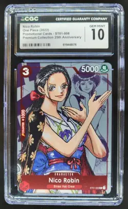 2022 ONE PIECE NICO ROBIN 25TH ANNIVERSARY PROMO ST01-008 CGC 10 C PT - Image 1