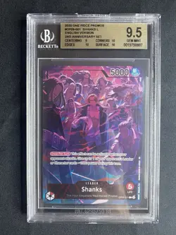 Shanks (English Version 2nd Anniversary Set) OP09-001 One Piece Promo BGS 9.5 - Image 2