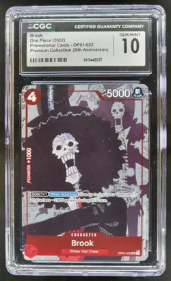 2022 ONE PIECE BROOK 25TH PROMO OP01-022 CGC 10 C PT - Image 1