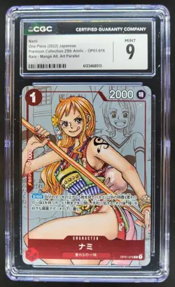2022 ONE PIECE JP NAMI RARE MANGA ALT ART 25TH OP01-016 CGC 9 A PT - Image 1