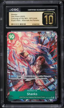 2025 One Piece Carrying On His Will Alt Art SR Shanks #OP13-028 CGC 10 PRISTINE - Image 1